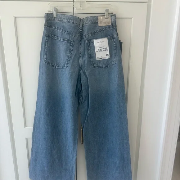 rag & bone Embellished Wide Leg Blue Jeans - Picture 5 of 7